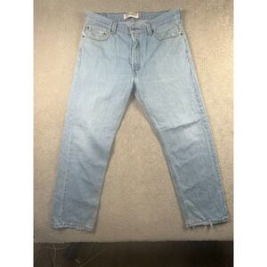 Levi's 505 Regular Fit Jeans Mens 36x30 Blue Denim Cotton Mid Rise Straight Leg